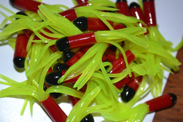 Cams 35 pc  Tri Color Tube Jig Black Red & Chartreuse