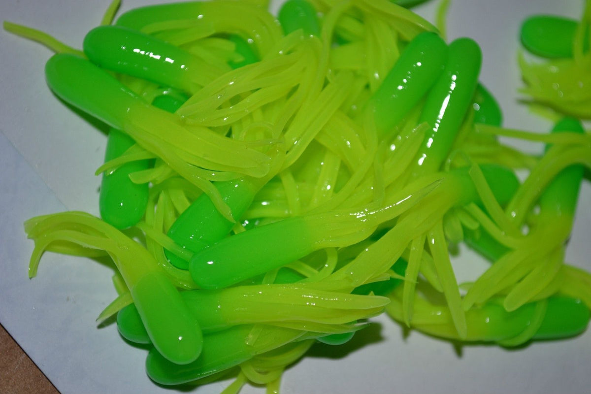 Cam's 40 pc Glow-n-Dark  Chartreuse Tube Soft Jig