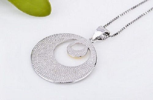 “I LOVE YOU TO THE MOON AND BACK” Alloy Necklace Pendant Long Chain Silver Gift