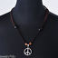 JD Women Men Peace Symbol Brief Pendant Leather Zinc Alloy Necklace