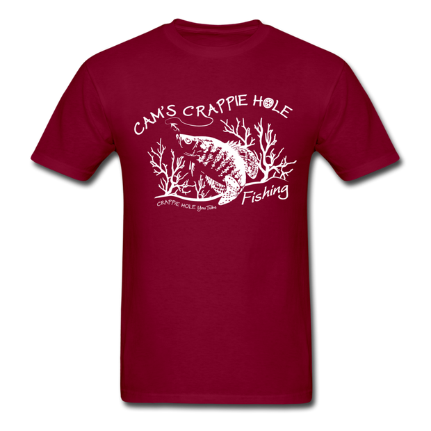 Cam's"Maroon"Short Sleeve Crappie Hole T-Shirt