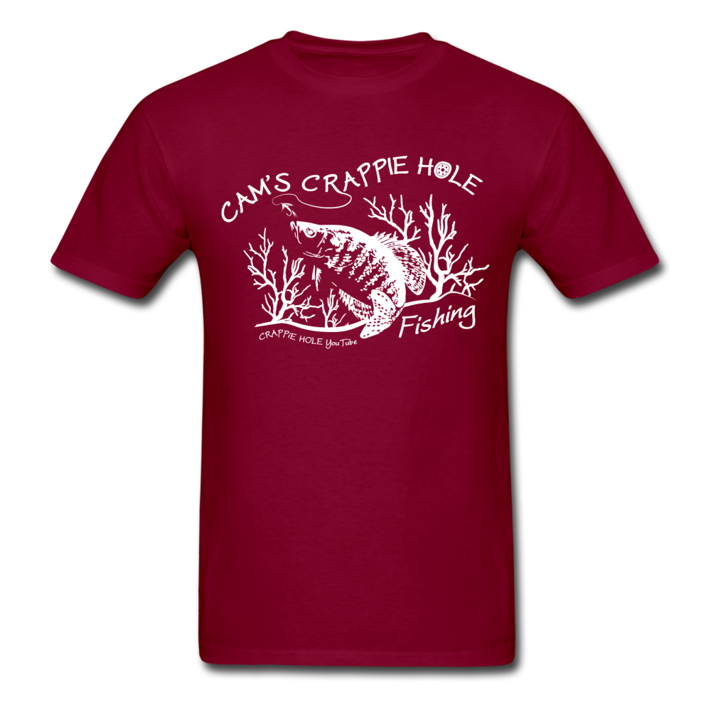 Cam's"Maroon"Short Sleeve Crappie Hole T-Shirt