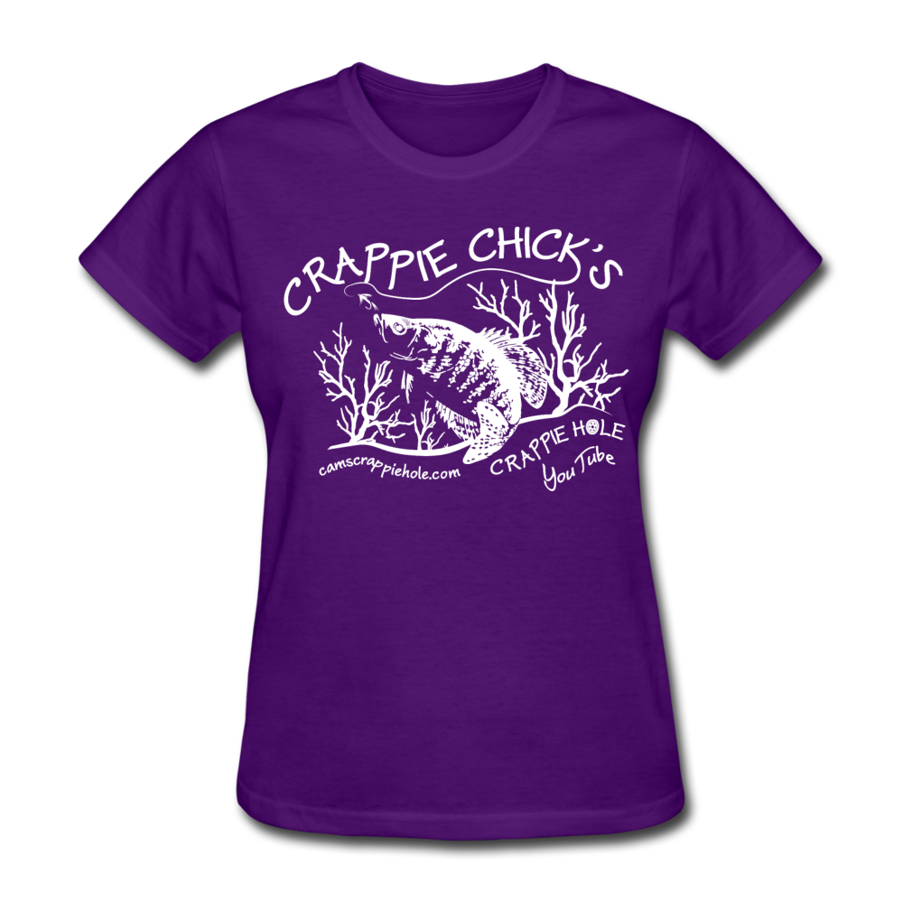 Ladies Purple "Crappie Chick's"Contour Short Sleeve T-Shirt